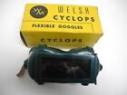 Vintage Welsh Mfg Co CYCLOPS 5070 Green Flexible Welding Goggles with Box