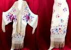 Vtg Piano Shawl Coat Skirt Gallery Wearable Art Canton Embroider Manton Duster
