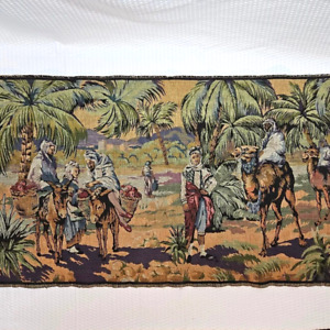 Vintage Woven Belgium Tapestry Middle Eastern Scene