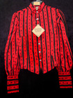 Victorian Steampunk lock&key Black Red Blouse Frontier Classics XSmall 32