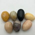 New ListingLot Bundle  7 Vintage Coloured Marble Alabaster Agate Onyx Carved Eggs Black