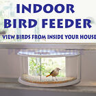Clear view window bird feeder with a 180° View from inside your house