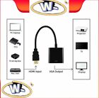HDMI Male to VGA Female Video Cable Cord Converter Adapter For PC Monitor 1080P