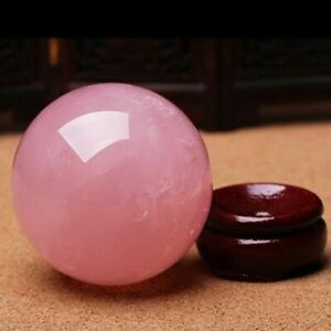 Natural Pink Rose Quartz Magic Crystal Healing Ball Sphere 30/40/50/60MM+Stand