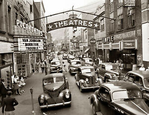 1946 WELCH WEST VIRGINIA Street Scene PHOTO Old Cars  (199-U)