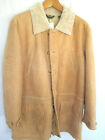 Filson Mens Shearling Jacket Coat Large Camel Brown 100% Leather Fully Lined