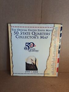 50 US State Quarters Collector's Map Folder Album Coin Holder Commemorative