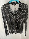 papermoon womens top. Size large. NWT. Long Sleeve. Black And White. Stretchy.