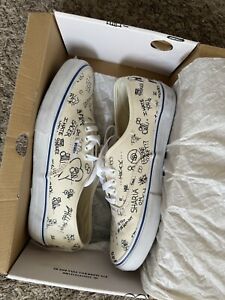 VANS SYNDICATE JASON DILL AUTHENTIC SHOES MENS Size 9.5 WHITE WITH BLACK DRAWING