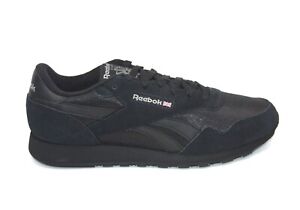 MEN'S Reebok Royal Nylon Classic RUNNING Sneaker BD1554 BLACK/BLACK/CARBON