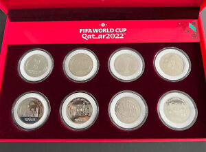 8PCS 2022 Qatar 1 Riyal World Cup Commemorative Coin UNC