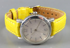 RELIC by FOSSIL Wrist Watch SILVER CASE/DIAL Yellow Croc Leather Band NEW BATT