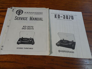 Kenwood KD-3070  Turntable instruction and Service Manual