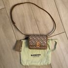 New With Tags Burberry Small Macken House Check Derby Leather Cross Body Bag