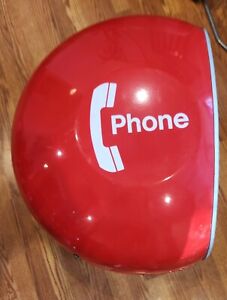 Vintage RED Oval Egg Bubble PORCELAIN Phone Booth Enclosure BN800 Benner Newman
