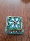 New ListingVintage Design By Sudah Trinket Box Blue Beaded Jewelry Box Made in India