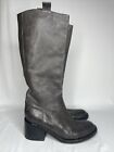 Officine Creative Knee High Tall Riding Boots Victoire Magnete Gray 10 Leather