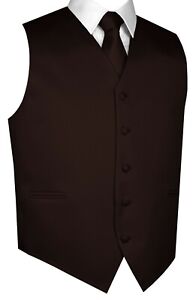 Men's Solid Satin Tuxedo Vest, Tie and Hankie. Formal, Dress, Wedding, Prom