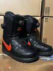 Nike SB Zoom Force 1 BOA ZF1 Snowboard Boots Black/Orange Men's Size US 9.5 RARE