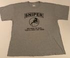 Sniper No Need To Run T-shirt XL Gray SS USMC Snipers Army Navy Rifle Scope Guns