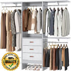2024 NEW 60'' Closet System Wood 5FT Closet Organizer with 3 Shelving Tower Gray