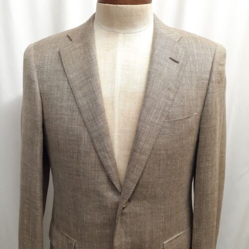Davide Cenci Caruso U 38 40 E 48  Blazer Sport Coat Jacket Silk Wool Flax Linen