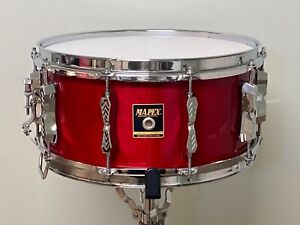 Mapex Orion Studio Birch 14x6.5 Snare Drum BS65 1990 - Transparent Red Lacquer