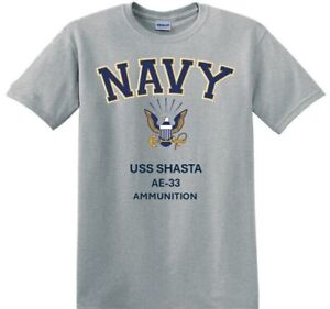 USS SHASTA  AE-33 * AMMUNITION*SHIRT. OFFICIALLY LICENSED