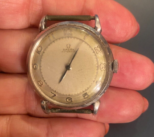 1950s Omega Automatic Bumper Men's Vintage Stainless Watch Ref. 2445