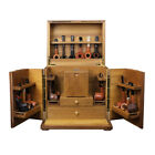Wooden Smoking Pipe Cabinet Rack Holder Display for 18 Tobacco Pipe with Humidor