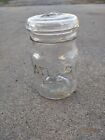 Vintage Atlas E-Z Seal Clear Glass Pint Canning Jar with Wire Bail Lid No. 4 G