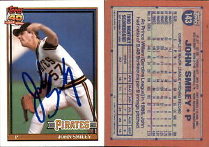 New ListingJohn Smiley Signed 1991 Topps #143 Card Pittsburgh Pirates Auto AU