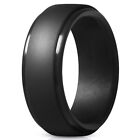 Silicone Wedding Ring Band Men Woman Black Flexible Rubber Gym Plastic Temporary
