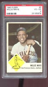 1963 Fleer #5 Willie Mays PSA 4 Graded Baseball Card MLB San Francisco Giants