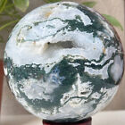 2623g Natural Moss Agate Ball Quartz Crystal Sphere Reiki Meditation Decoration
