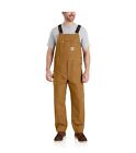 Carhartt R01-M Men's Relaxed Fit Duck Bib Overall 36x32 Double Knee Brown