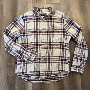 Men's Abercrombie & Fitch Long Sleeve Button Down Shirt Soft Flannel Plaid XL