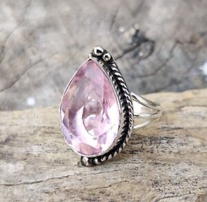 Rose Quartz Ring 925 Sterling Silver Handmade Jewelry Beautiful All Size MO376