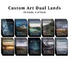 40 Custom Full Art Dual Lands, 4 of Each, EDH Commander Cards Lot MTG Play Test