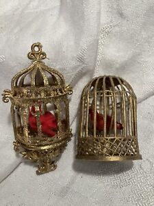 Vintage Plastic Birdcage Christmas Ornaments