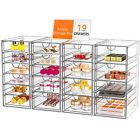 Acrylic Makeup Organizer with 19 Drawers, 4 Pack Clear Storage Drawers, Bathr...