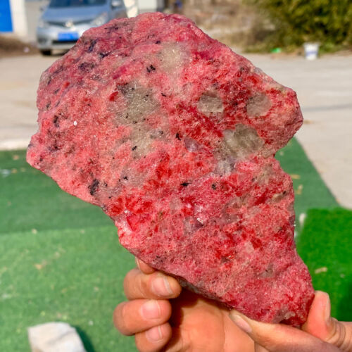 2.67LB Amazing nature pink Rhodonite raw crystal mineral specimens