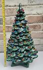 Vintage Green Holland Mold Ceramic Christmas Tree 19” W/ Star Base  1970's