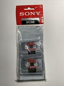 Sony Mc-60 Mc60 Microcassette Blank Cassette Tape Disc 60 Min 2 Pcs Tapes