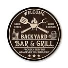 Backyard Bar & Grill Sign for Patio Deck Paradise Outdoor Vintage Barbecue Ho...