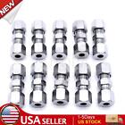 10PCS Straight Brass Brake Line Compression Fitting Unions for OD Tubing 3/16