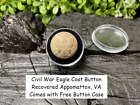 Old Rare Vintage Antique Civil War Relic Eagle Button Recovered Appomattox, VA