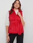 Womens Regular Vest - Red Winter Jacket - Puffer - Belted - Casual | KATIES