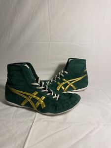 Size 10.5 - Asics EX-EO Wrestling Shoes - Green - Great Condition -