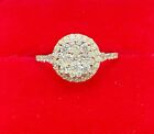 Deal! 0.80 CT Genuine Cluster Round Diamond Engagement wedding Ring 14K Gold
